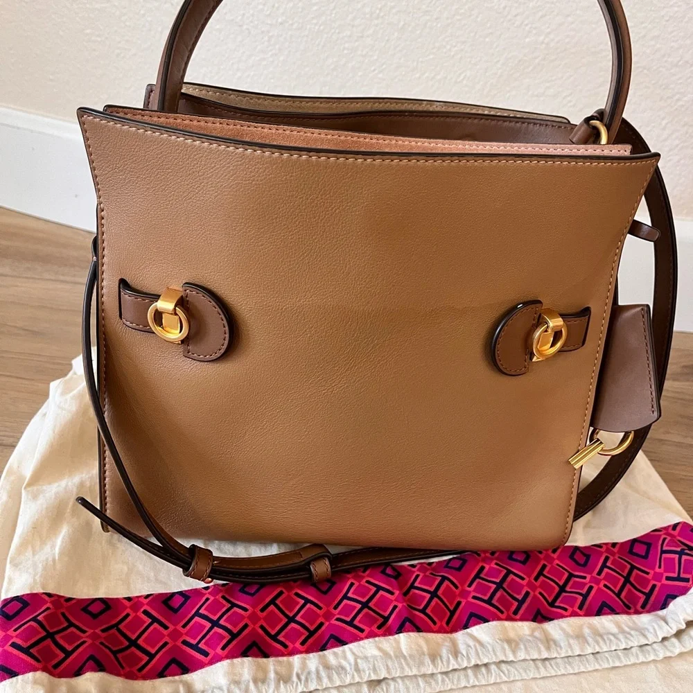 Tory Burch Lee Radziwill Small double bag in Tiramisu - Picture 7 of 12